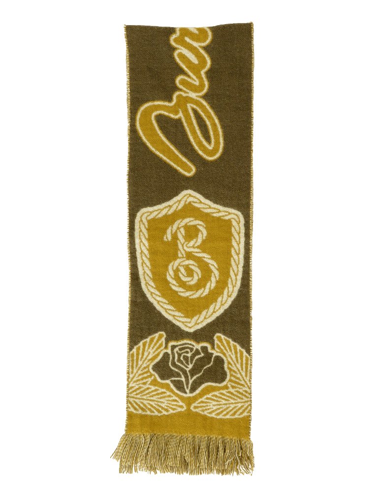 Burberry "Mu B Shield Graphic Scf" Loch Wool Cashmere Scarf